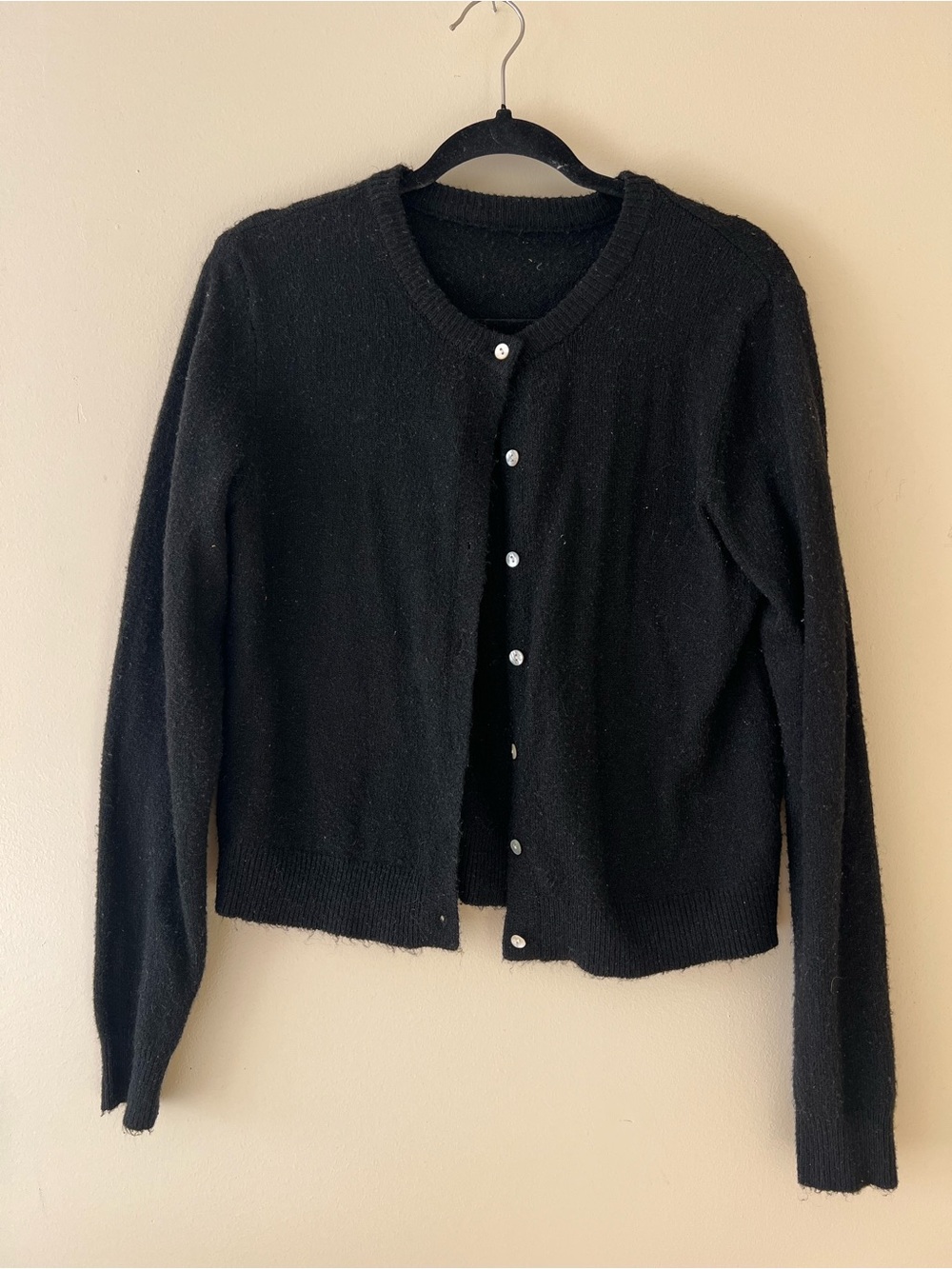 Black Women's Button-Front Sweater Cardigan